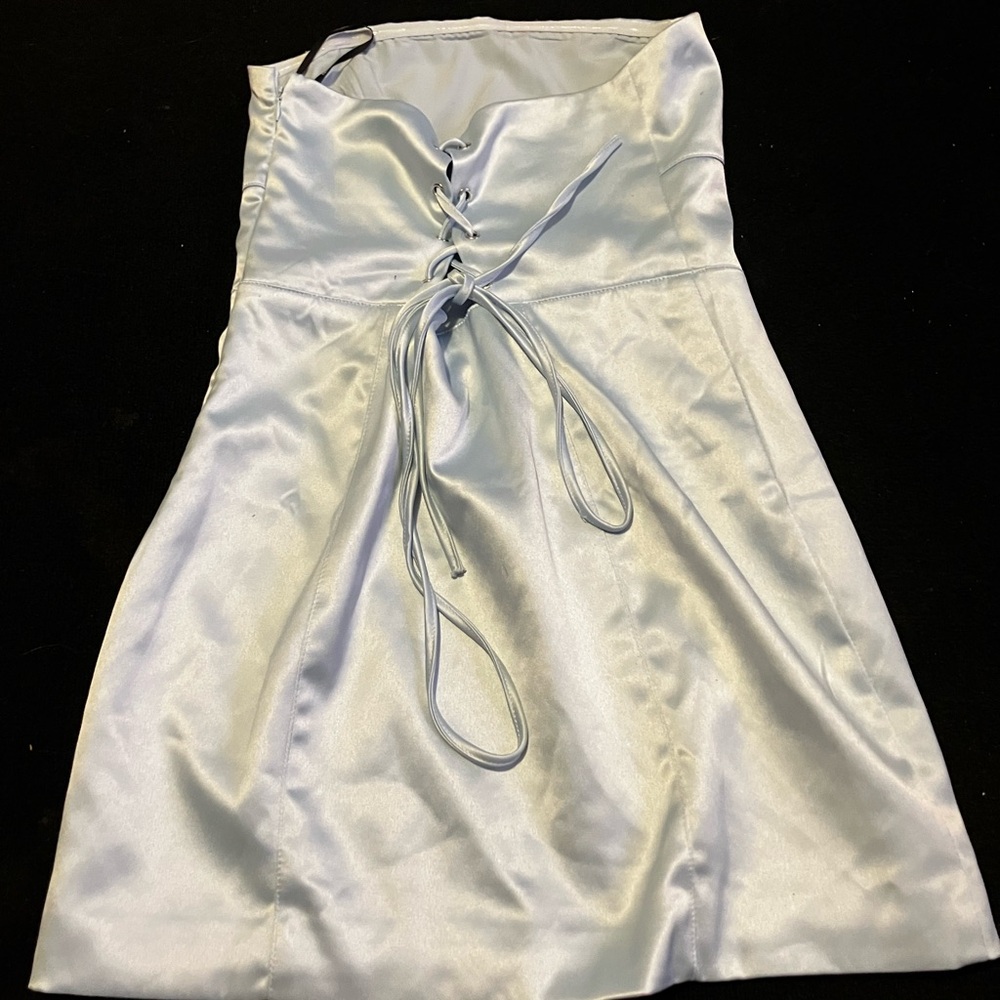 Elegant Lace-Up Satin Dress